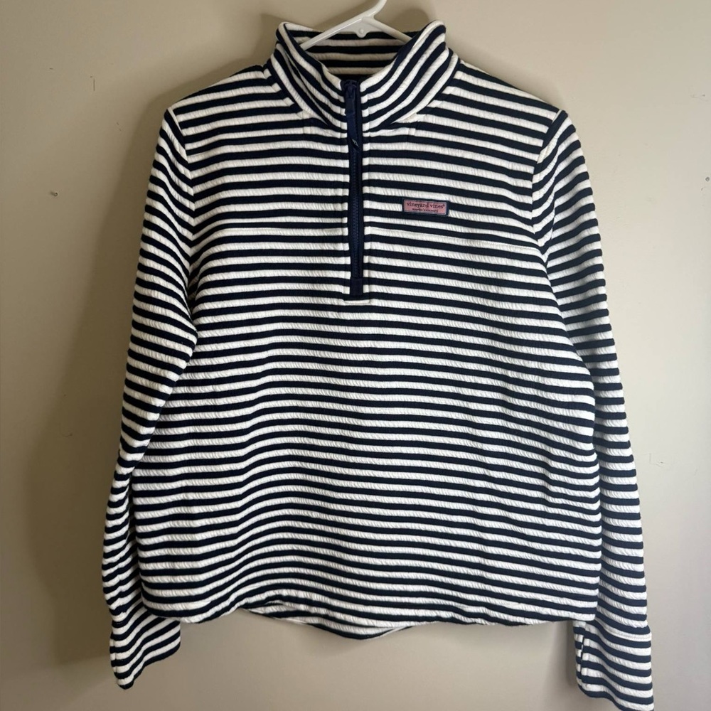 Vineyard Vines Navy and White Striped Pullover